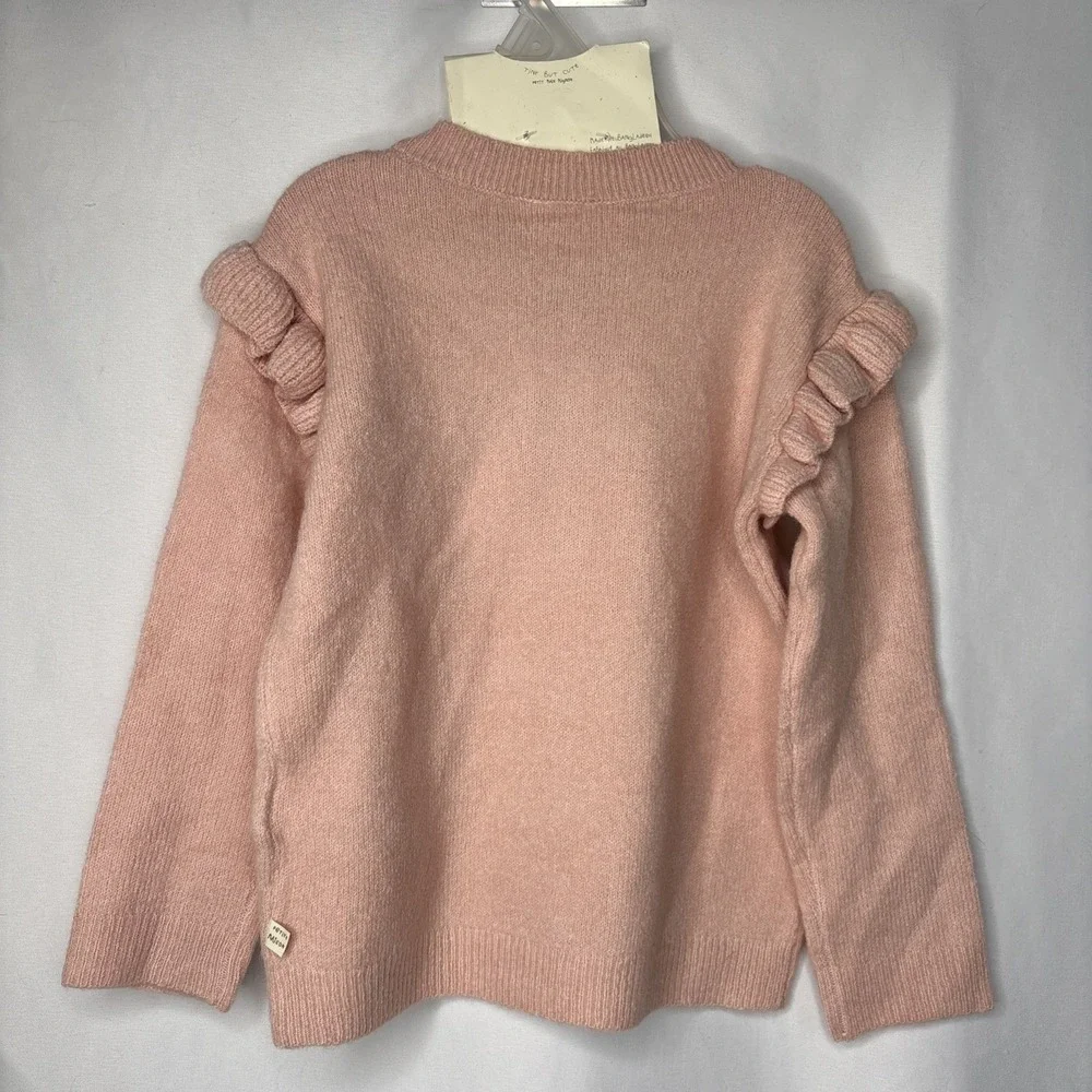 Petite Maison Baby 24 M Pink Ruffle Button‎ Cardigan Sweater Floral Embroidery